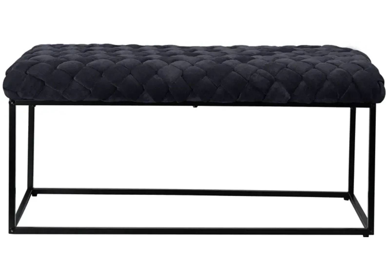 Upholstered Velvet Bench - Black