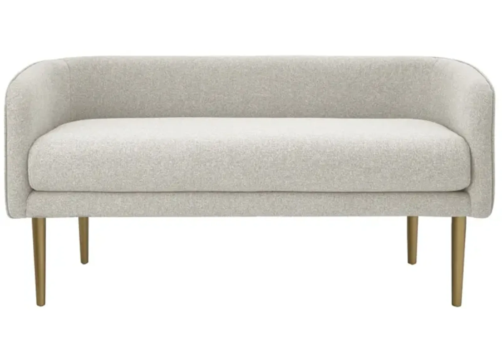 Upholstered Linen Bench - Brown / Cream