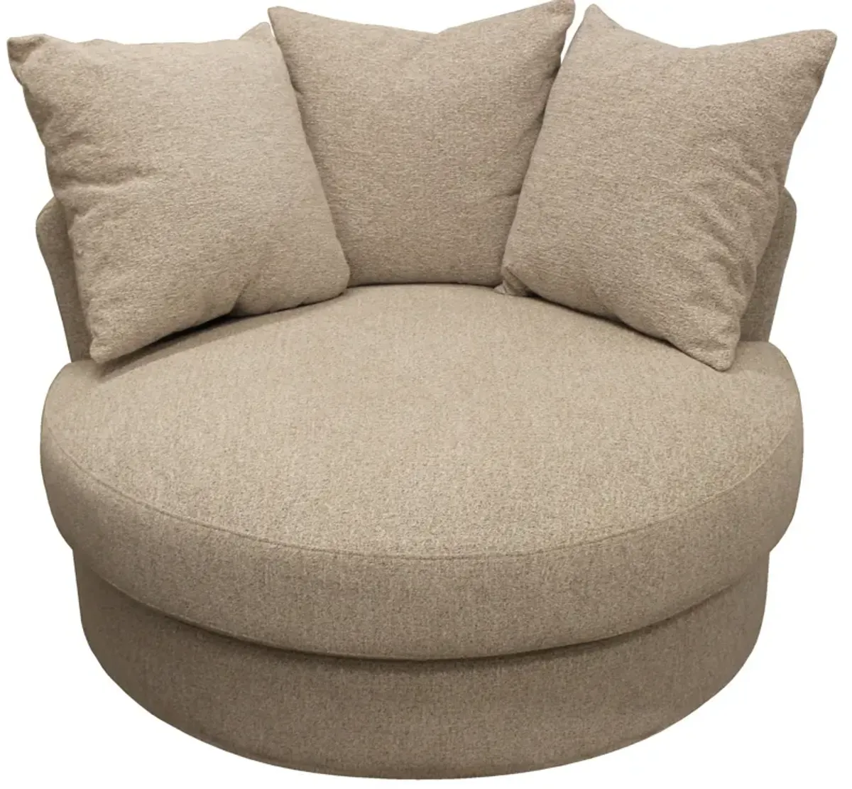 Linen Solid Color Swivel Barrel Chair - Sand