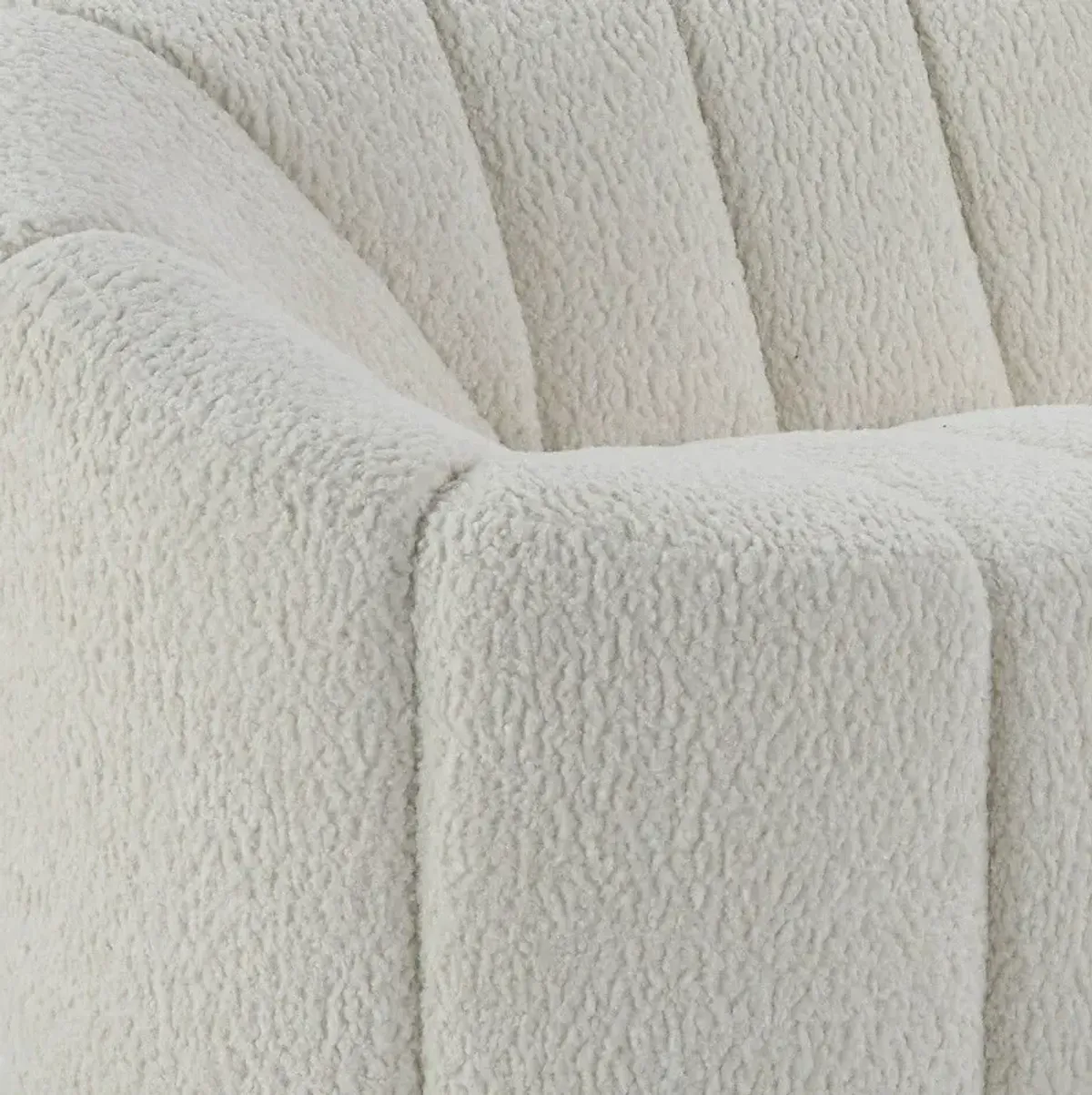 Sherpa Sofa With Black Legs - White