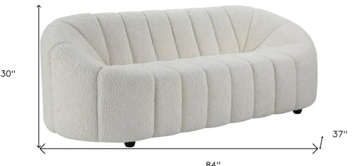 Sherpa Sofa With Black Legs - White