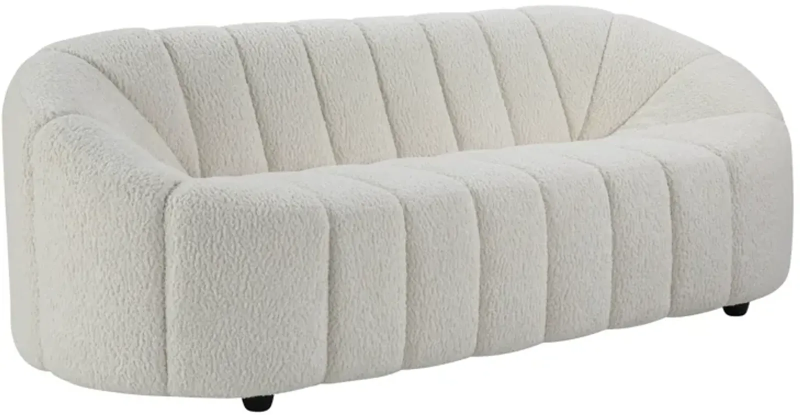 Sherpa Sofa With Black Legs - White