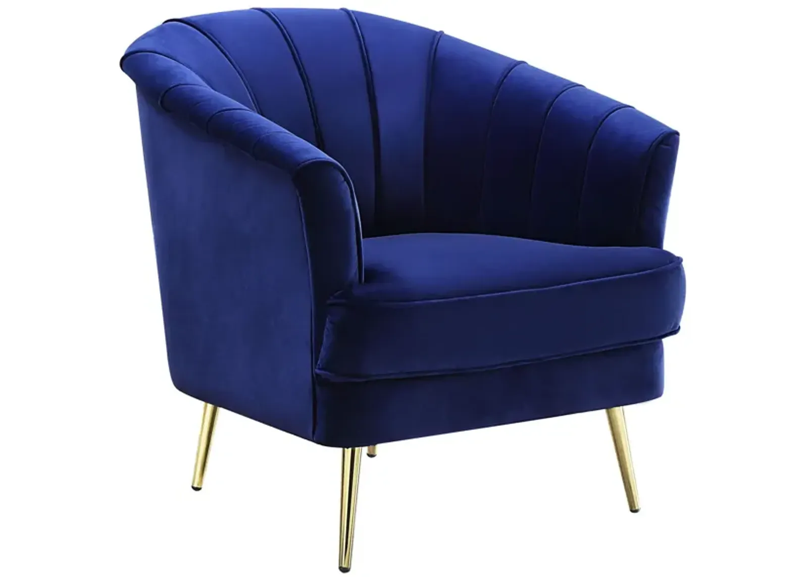 Velvet Striped Barrel Chair - Blue / Gold