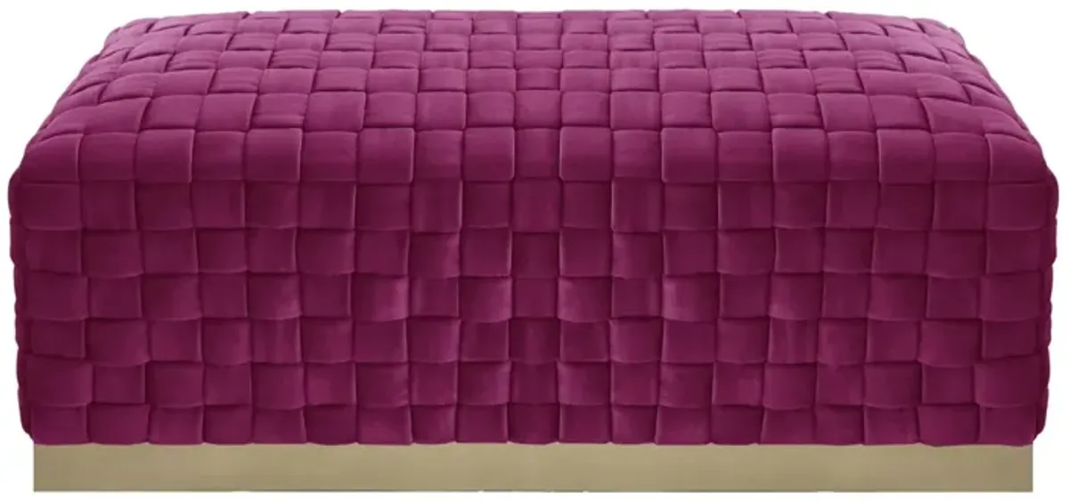 Upholstered Velvet Bench - Fuchsia / Gold