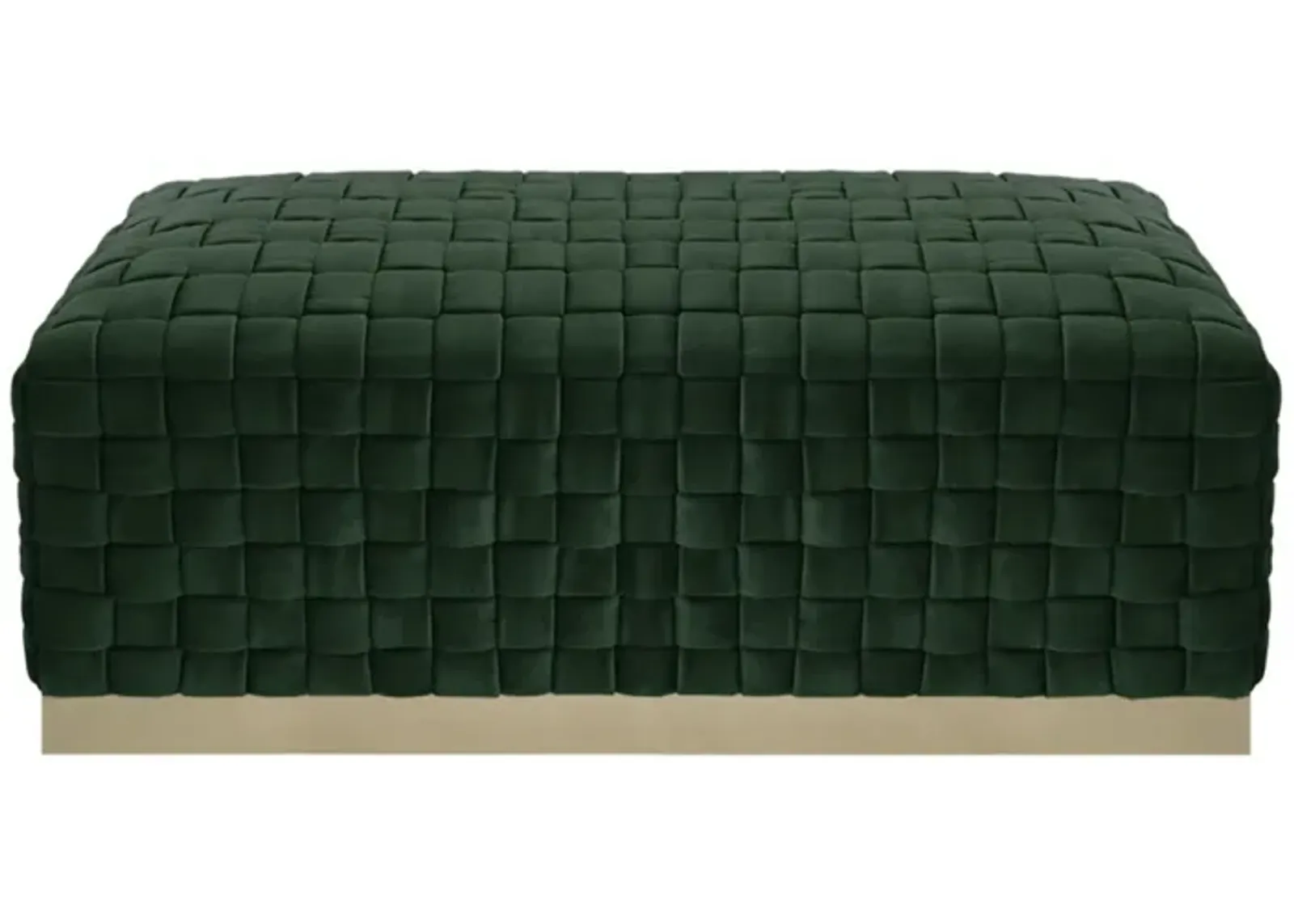 Upholstered Velvet Bench - Hunter Green / Gold