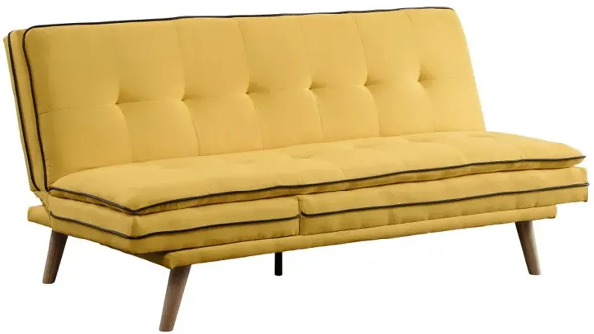 With Brown Legs - Yellow Linen Sofa