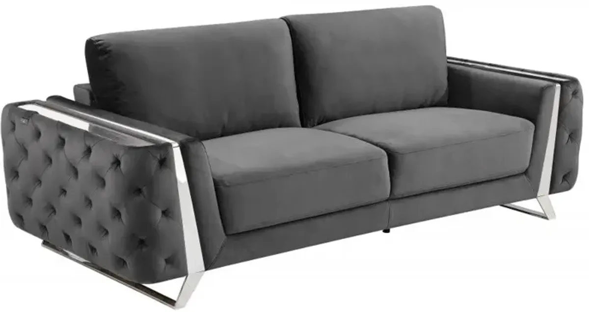 Sofa With Silver Legs - Gray