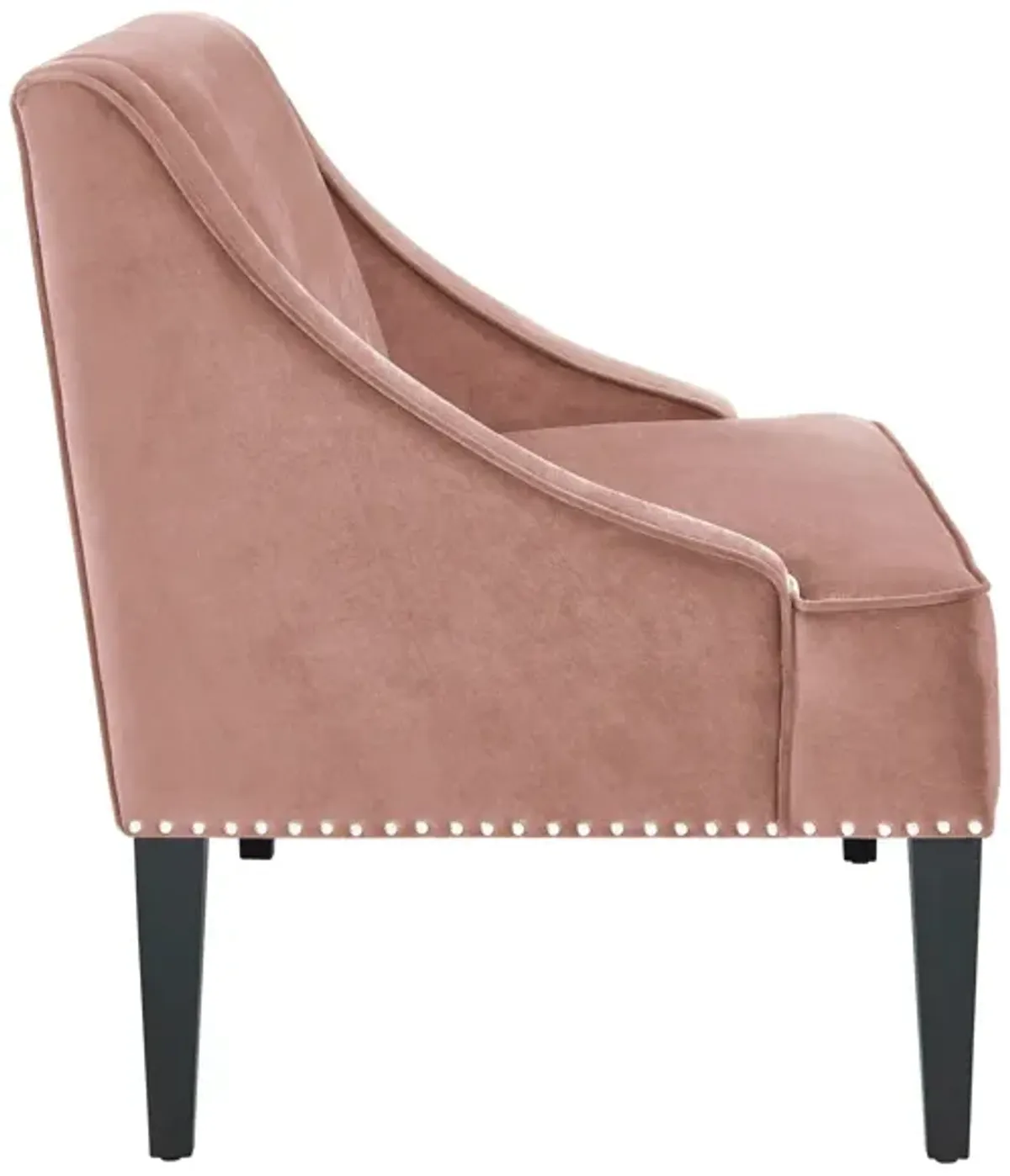 Upholstered Velvet Bench - Blush / Brown