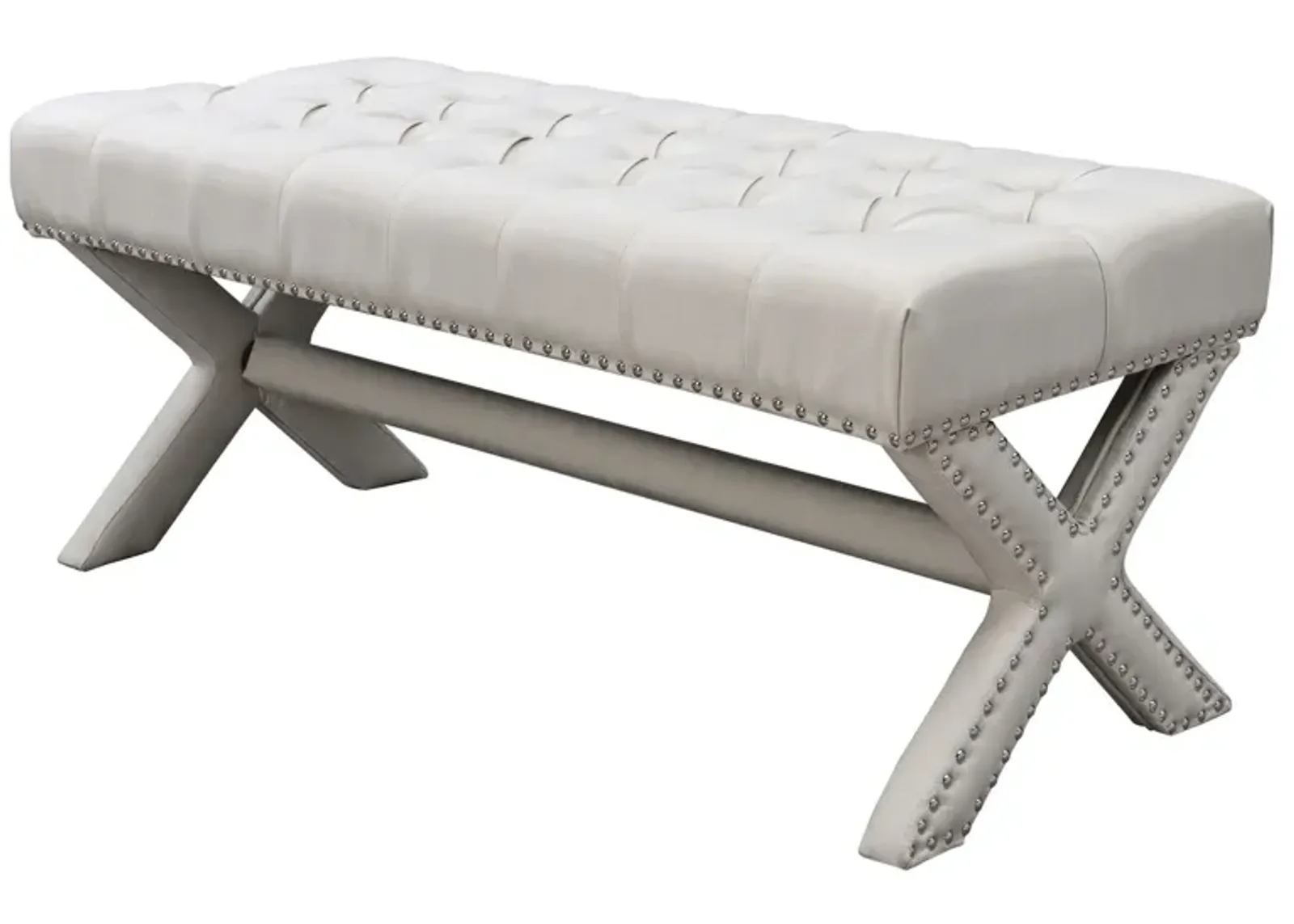 Upholstered Linen Bench - Cream