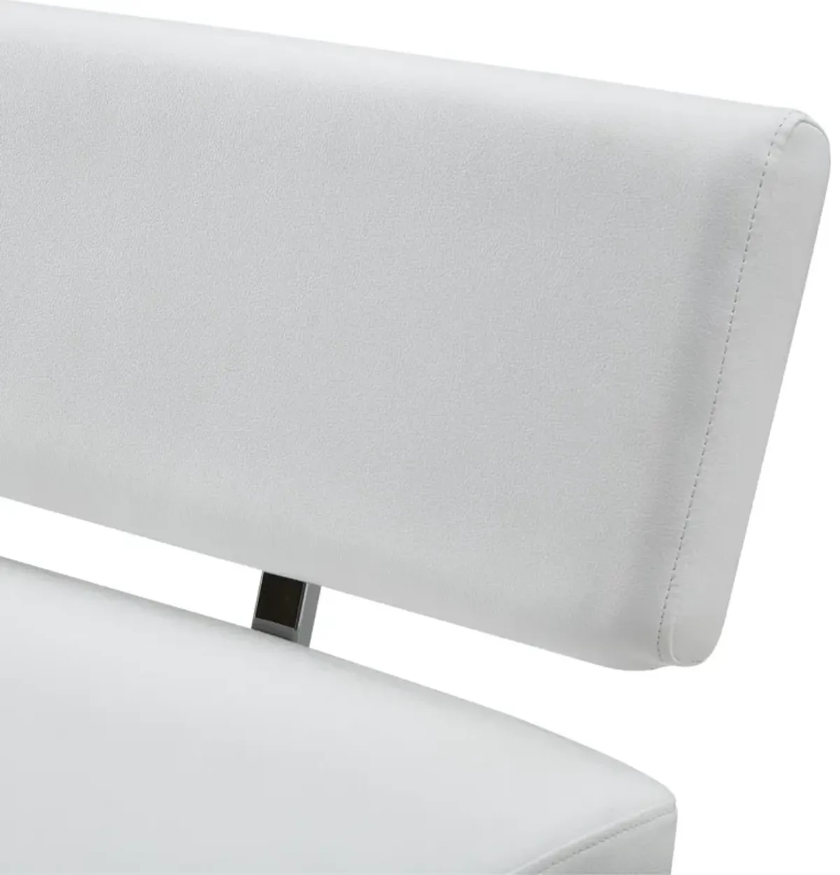 Upholstered Faux Leather Bench - Silver / White