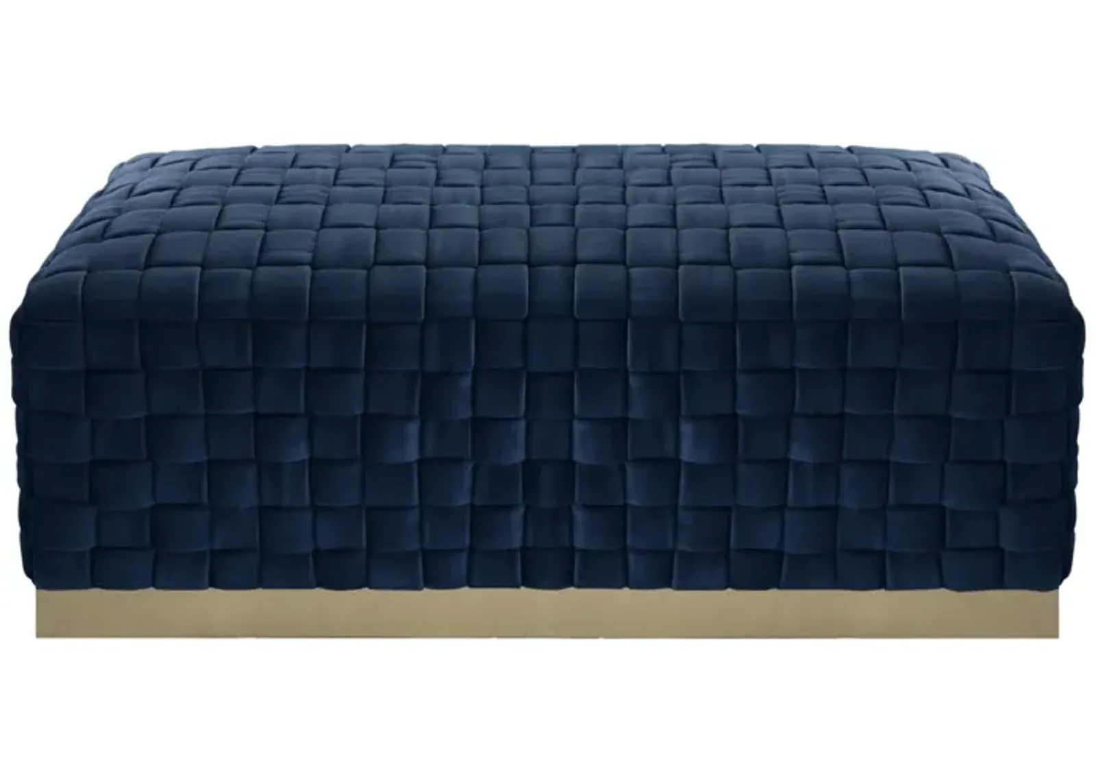 Upholstered Velvet Bench 40" - Navy Blue / Gold