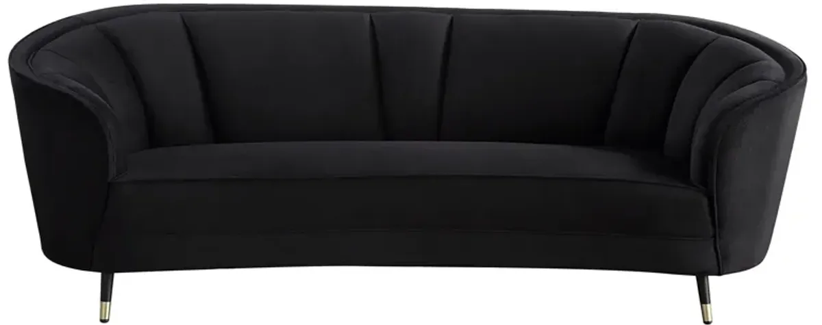 Upholstered Sofa Velvet - Black