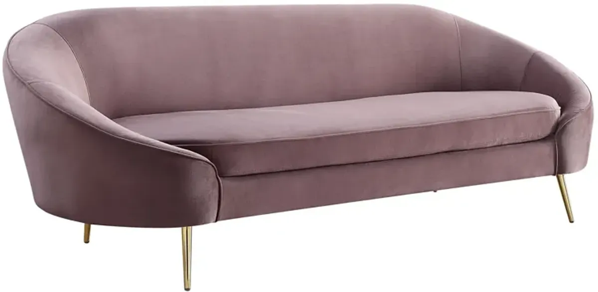 Velvet Sofa With Gold Legs - Pink