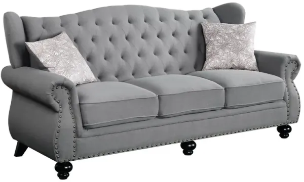 Sofa And Toss Pillows With Black Legs - Gray