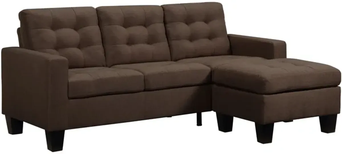 Linen And Black Sofa - Brown