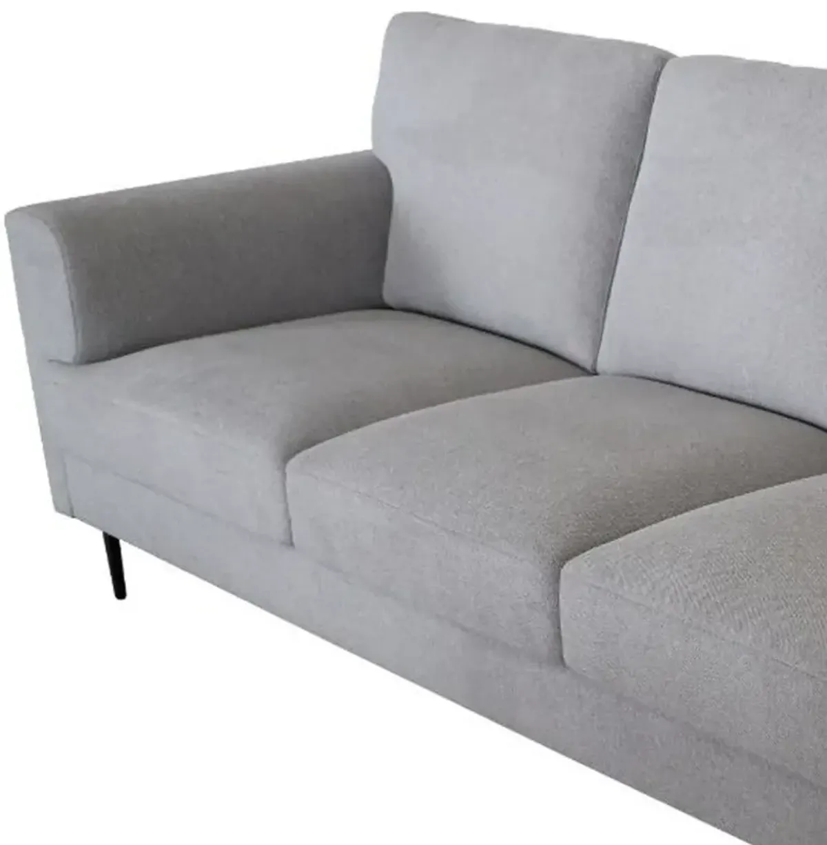 Linen Sofa With Black Legs - Light Gray