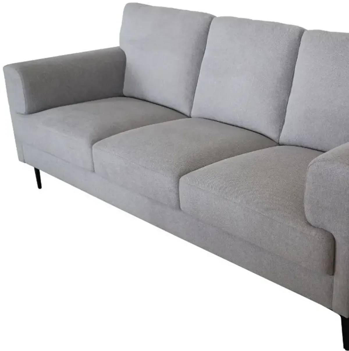 Linen Sofa With Black Legs - Light Gray