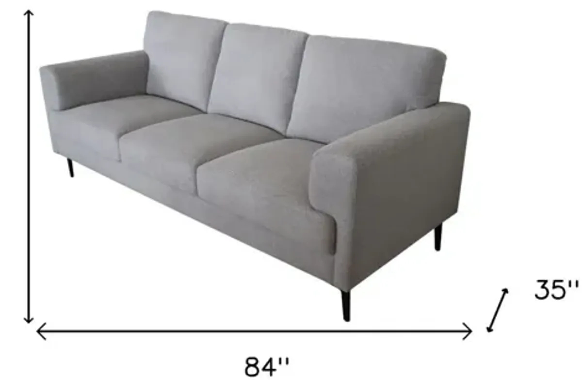 Linen Sofa With Black Legs - Light Gray