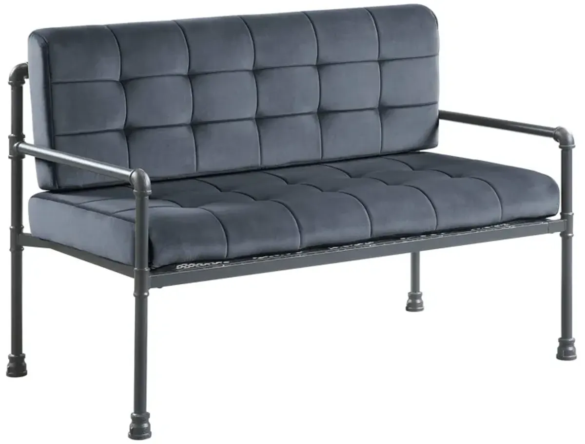 Velvet Loveseat - Gray