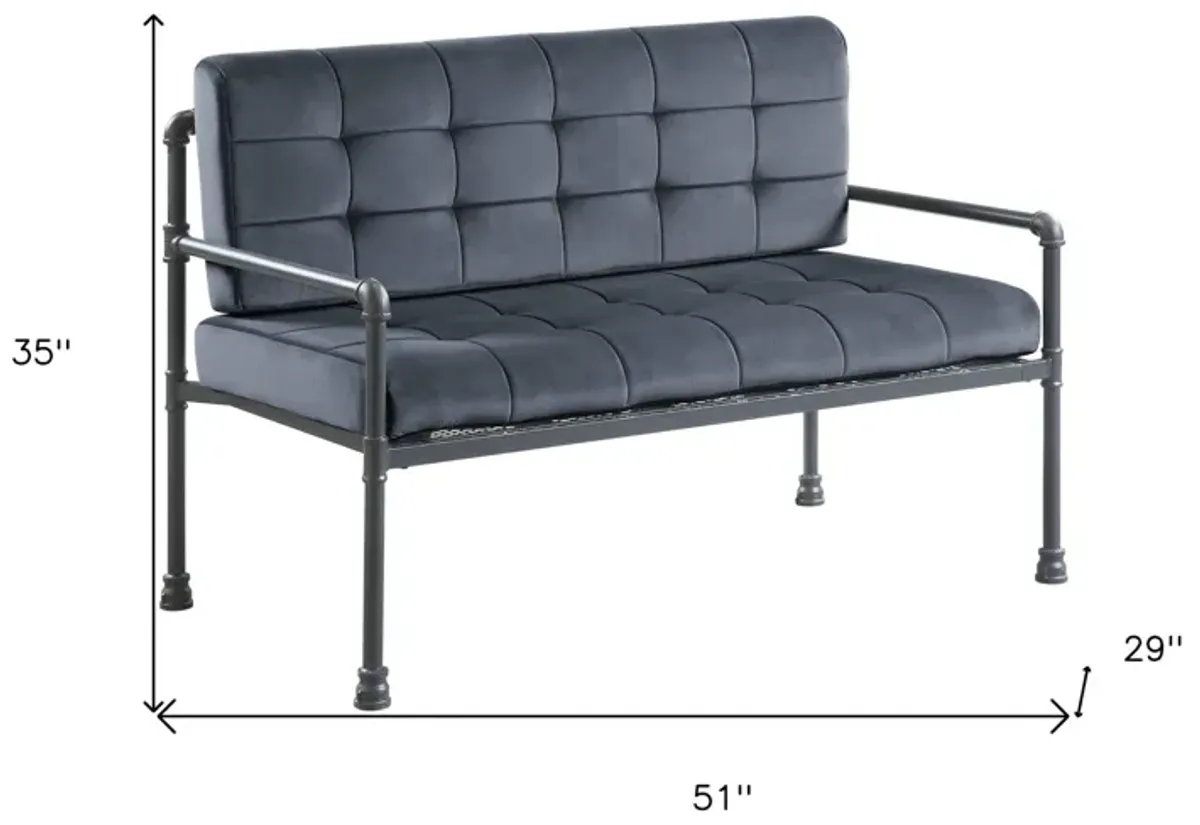 Velvet Loveseat - Gray