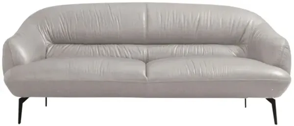 Leather Loveseat - Gray / Black