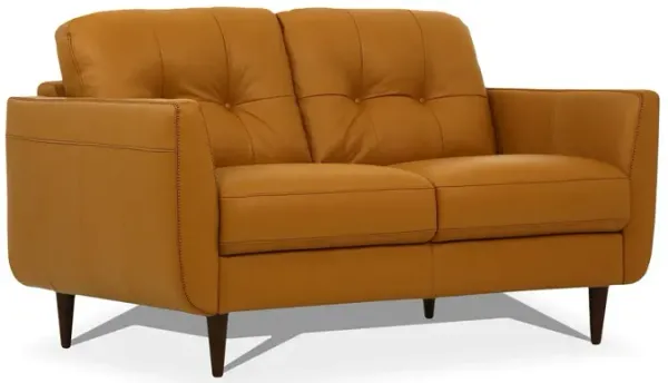 Leather Loveseat - Camel / Brown