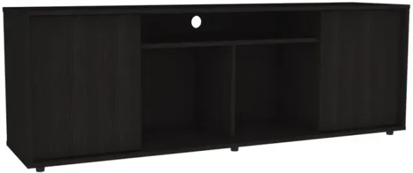 Cabinet Enclosed Storage TV Stand - Brown / Black