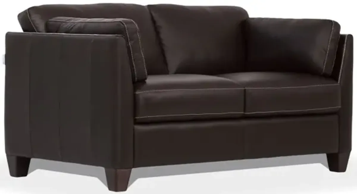 Leather Loveseat - Chocolate / Brown