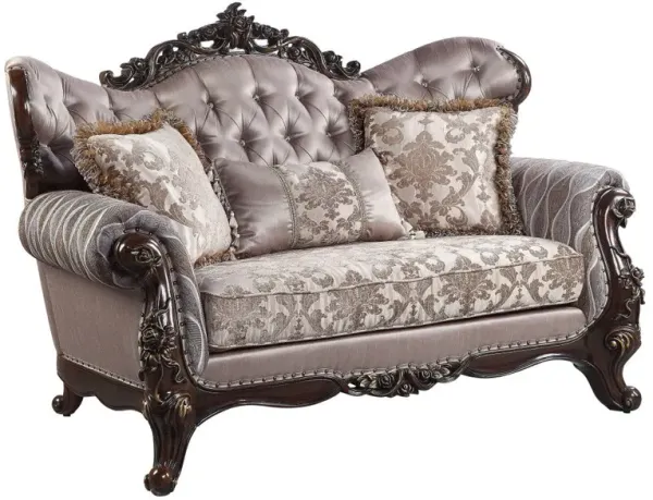 Loveseat And Toss Pillows - Pink / Brown