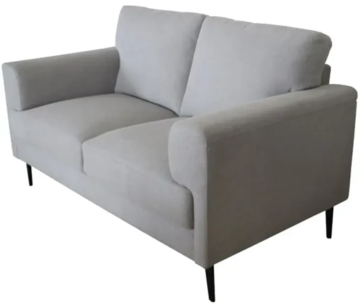 Linen Loveseat - Light Gray / Black