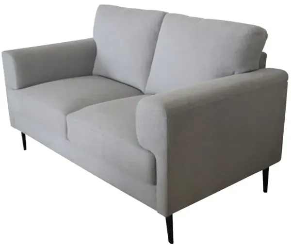Linen Loveseat - Light Gray / Black