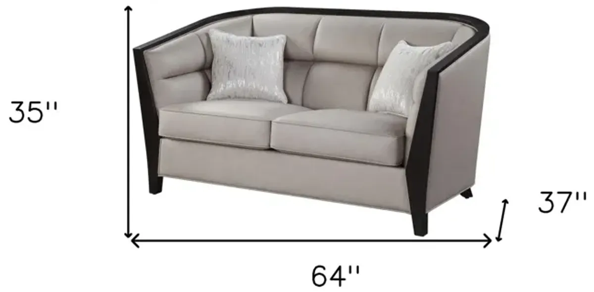 Loveseat - Beige / Black