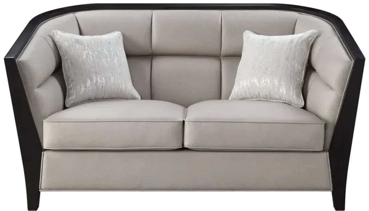 Loveseat - Beige / Black