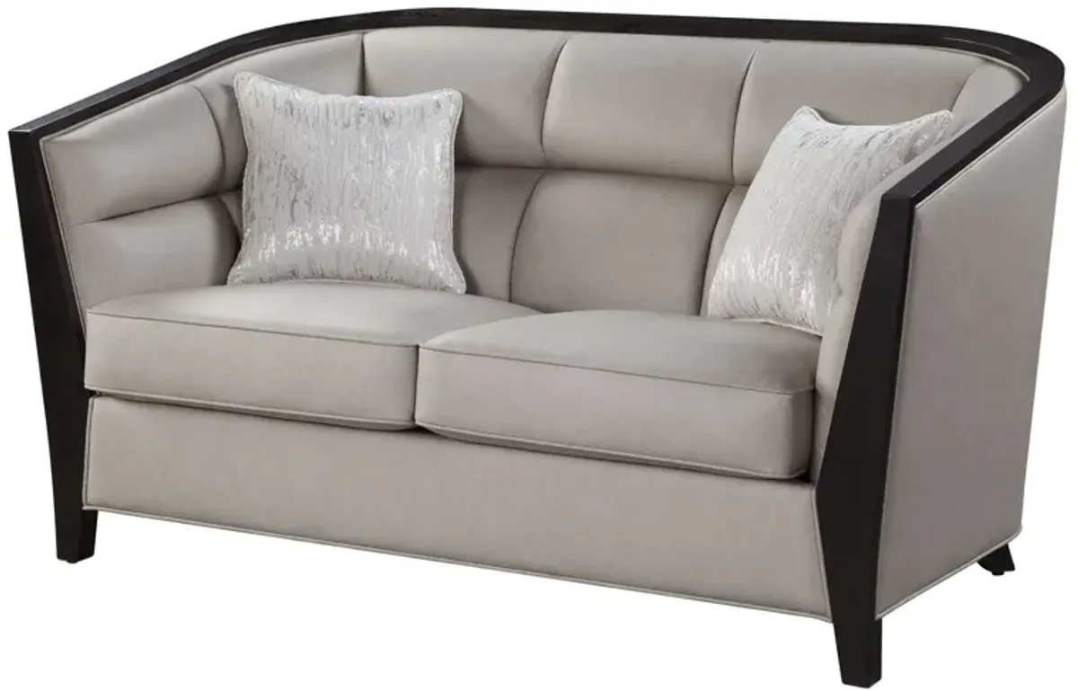 Loveseat - Beige / Black