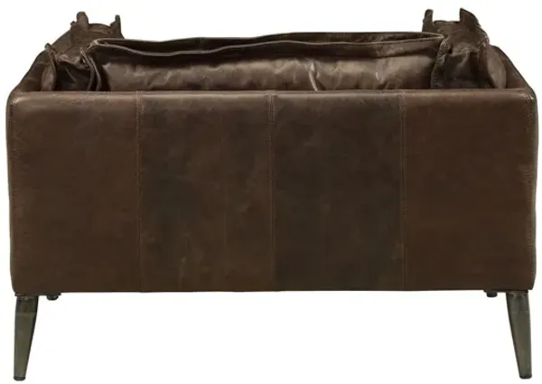 Top Grain Leather And Black Chair And A Half 47" - Distress Chocolate