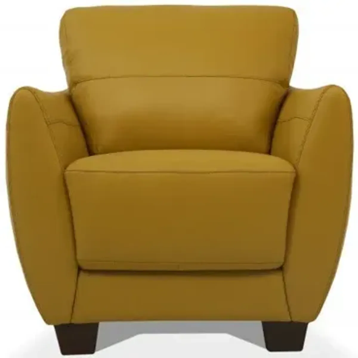 Genuine Leather And Black Arm Chair 33" - Mustard