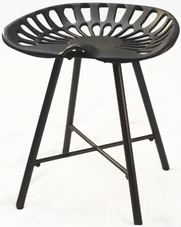 Metal Backless Chair 18" - Black