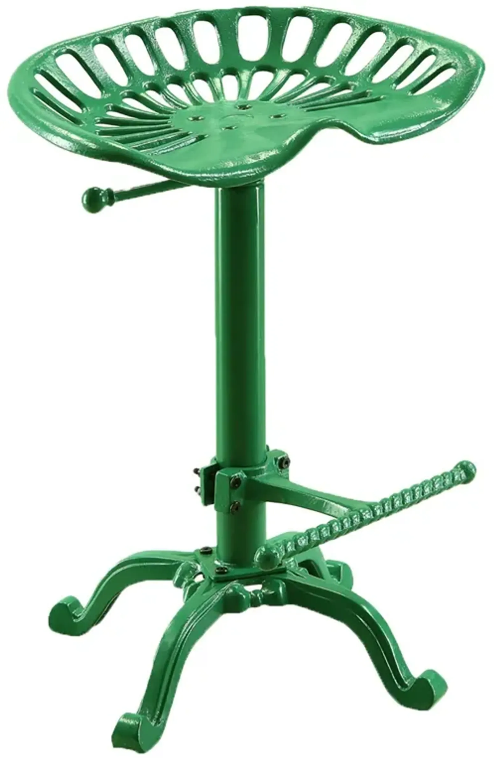 Backless Adjustable Height Bar Chair With Footrest 23" - Green