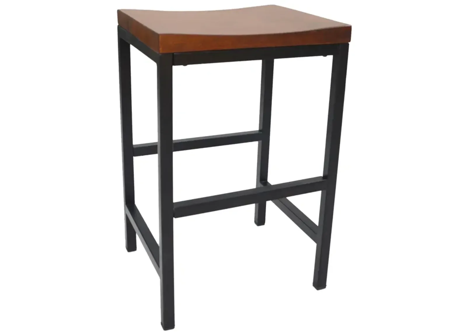 Backless Counter Height Bar Chair With Footrest 24" - Chestnut Brown and Black