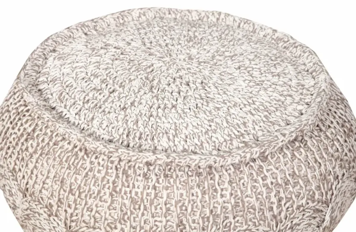 Cotton Ottoman Round - Beige