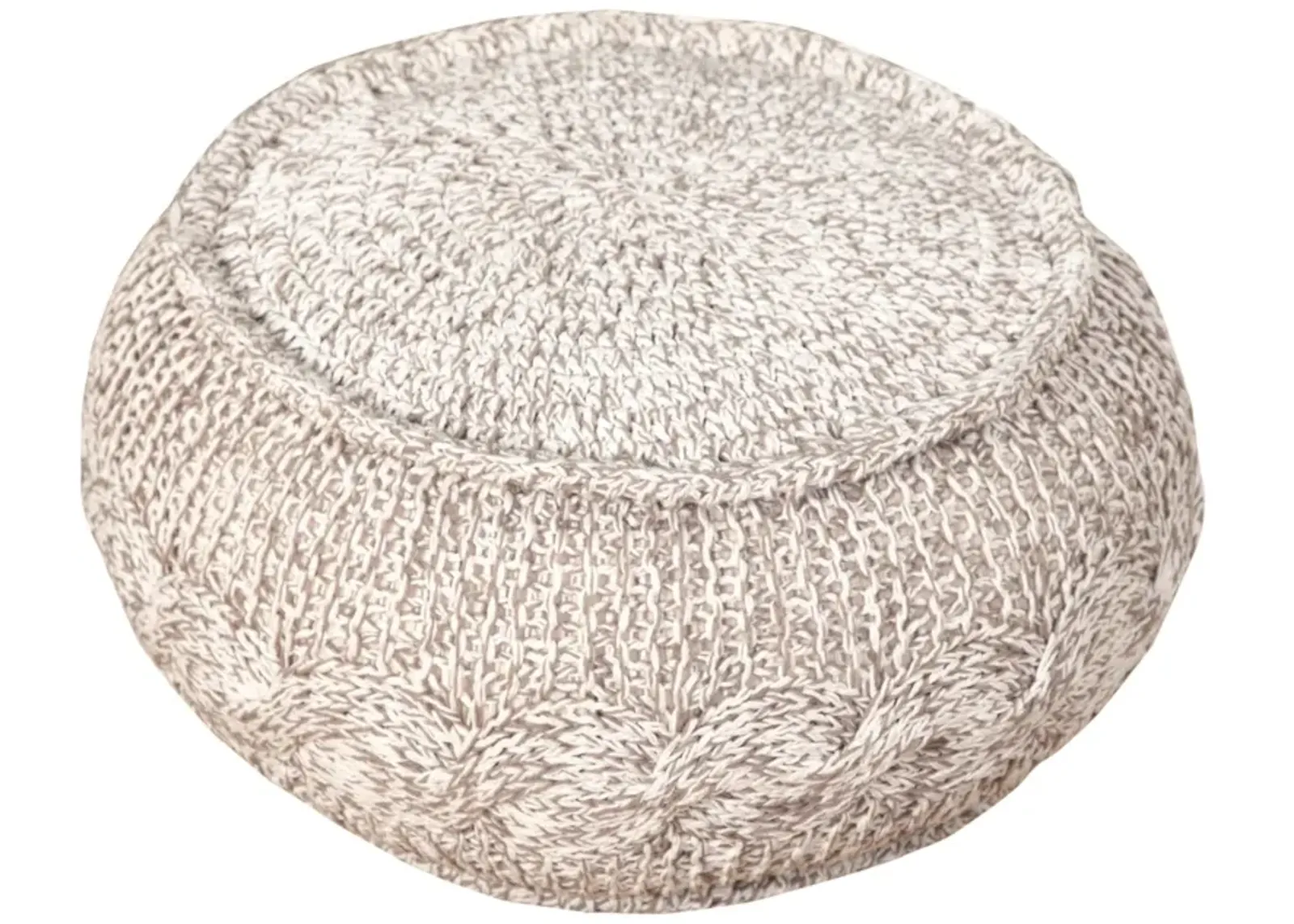 Cotton Ottoman Round - Beige