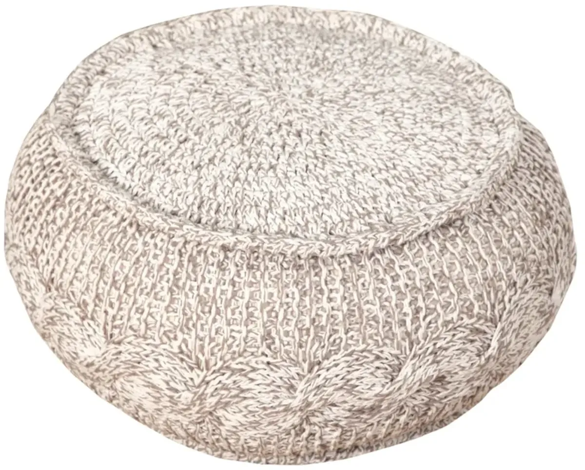 Cotton Ottoman Round - Beige