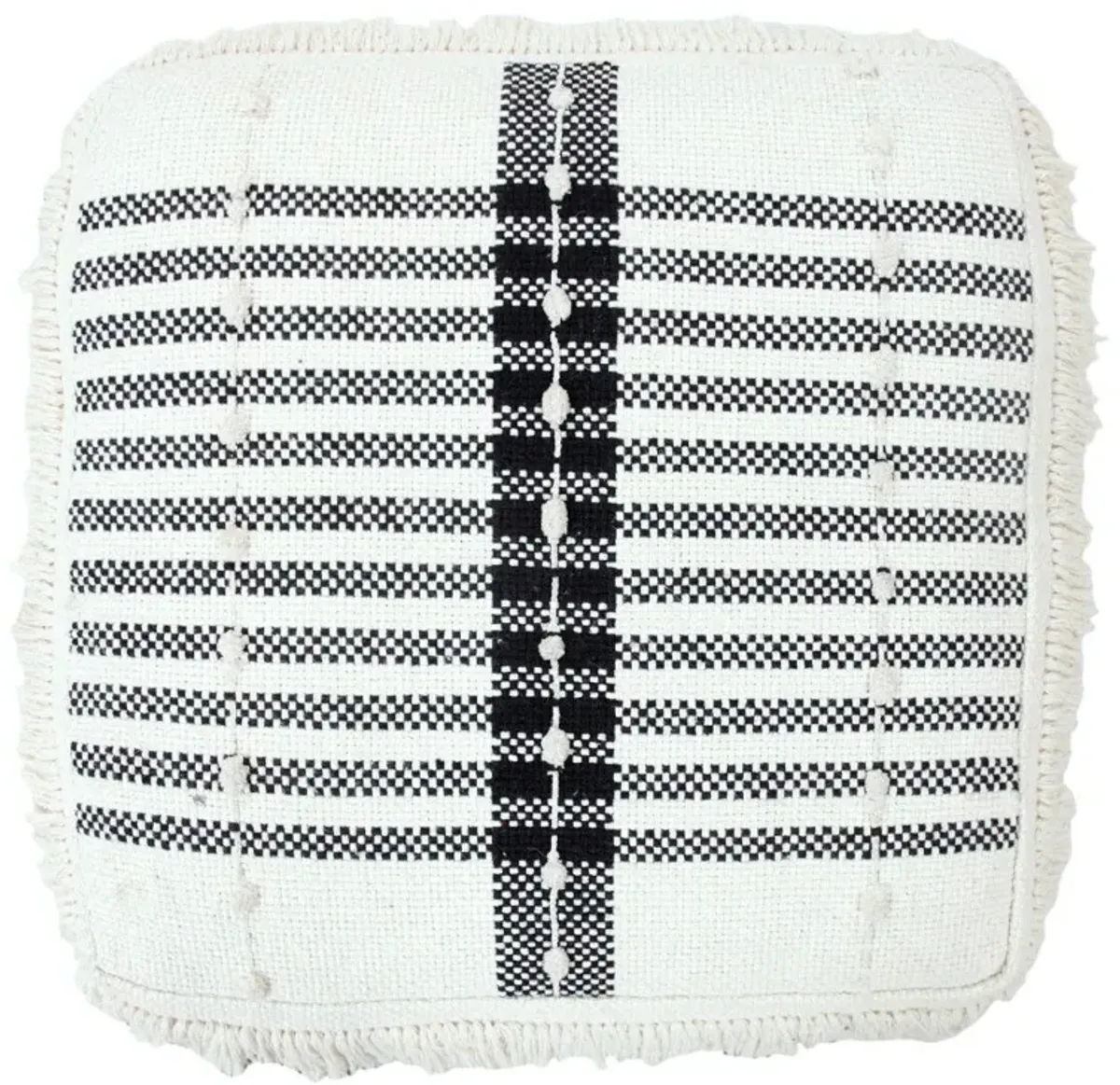 Cotton Ottoman Square - White / Black