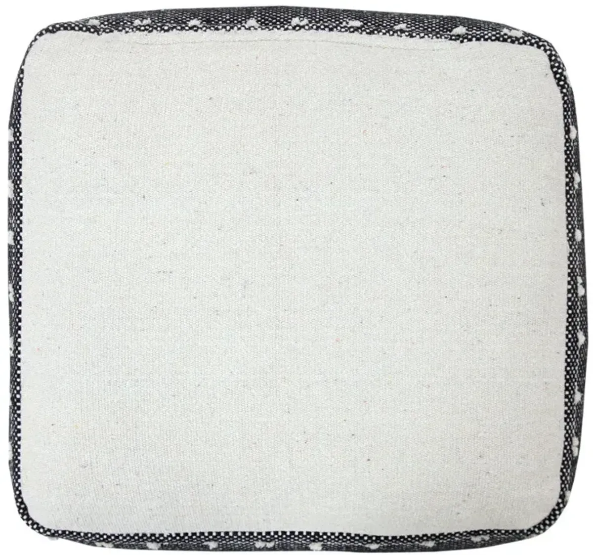 Cotton Ottoman Square - White / Black