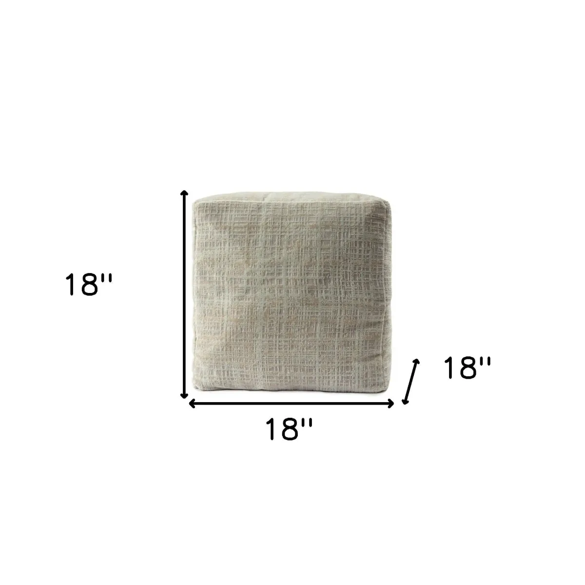 Polyester Blend Ottoman - Beige