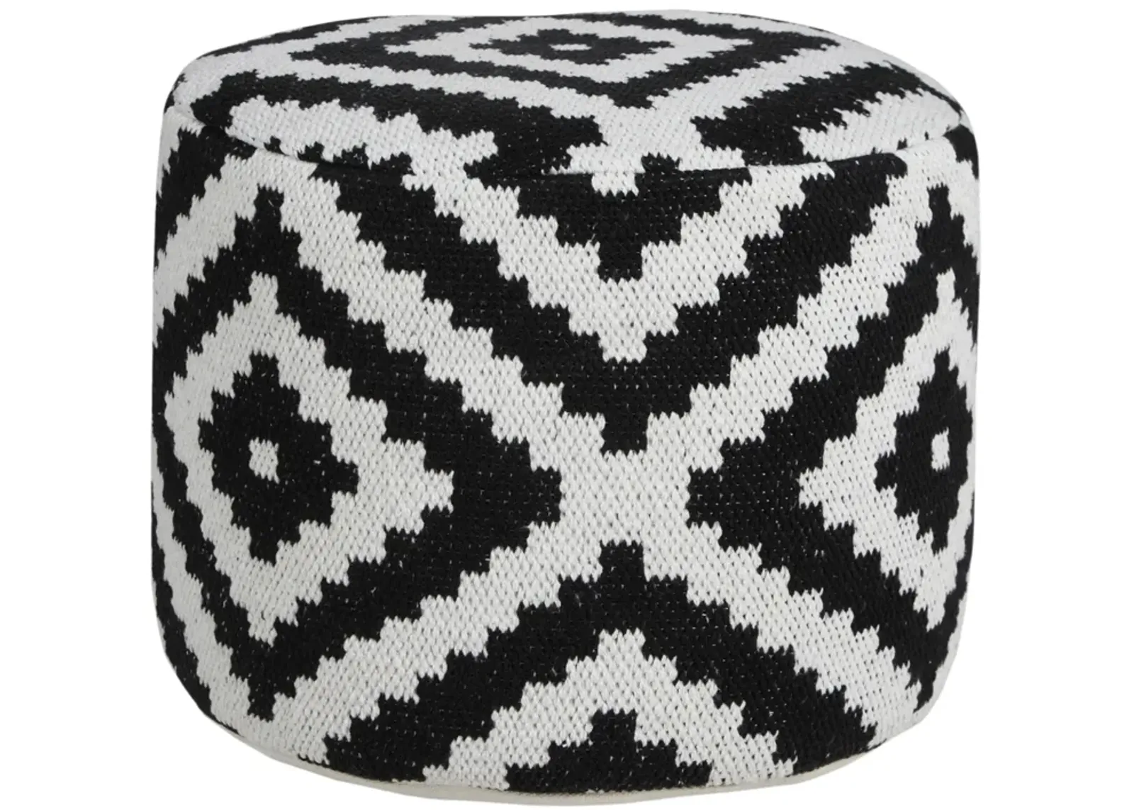 Cotton Blend Ottoman - Black