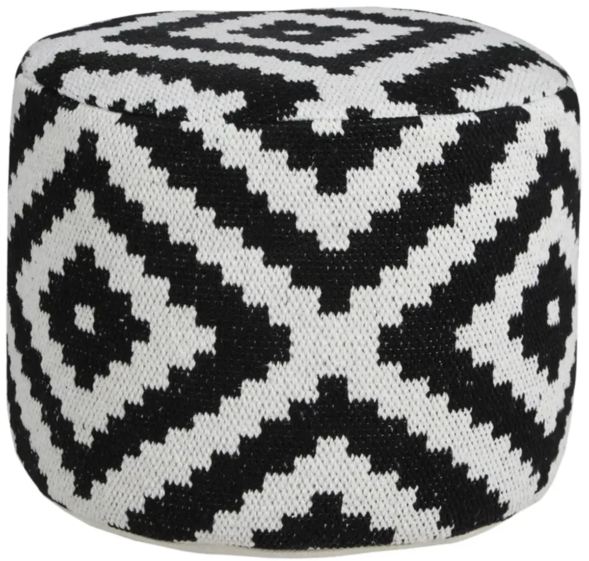 Cotton Blend Ottoman - Black