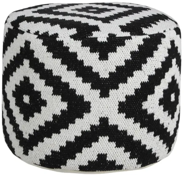 Cotton Blend Ottoman - Black