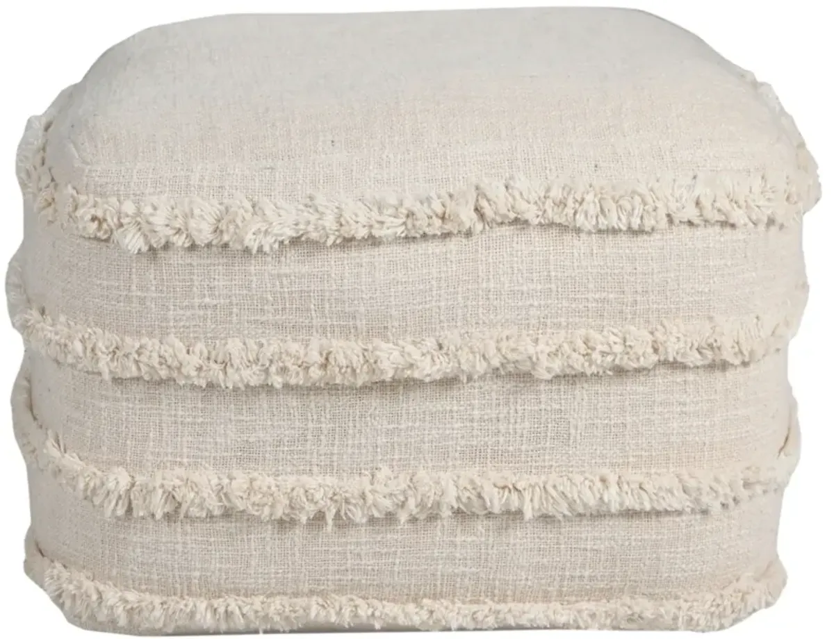 Cotton Square Ottoman - Cream