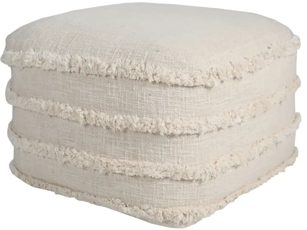 Cotton Square Ottoman - Cream